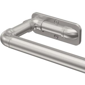 Curtain Rods for Windows 34 to 120 Inch, Room Darkening Blackout Curtain Rod, Indoor/Outdoor Wrap Around Rod, Industrial Look Silver