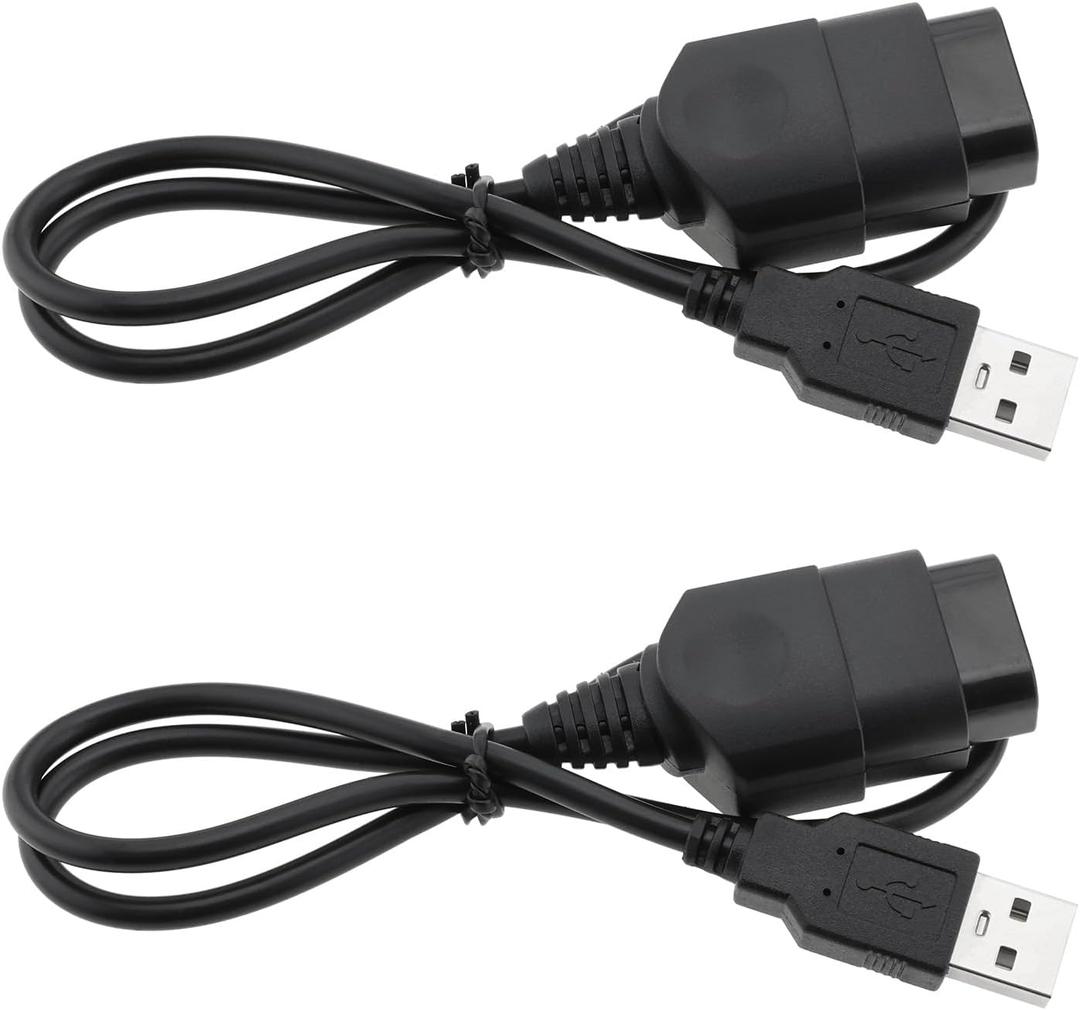 SING F LTD 2 Pcs PC USB Adapter Cable Game Controller Adapter USB Converter Adapter Cable Compatible with Xbox Gen.1 Controller Black