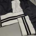 KANSOON Women Sweat Suits 2 Piece Set Color Block Crop Jackets and Jogger Sweatpants Track Outfits Black XL