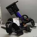 Aliseniors Upright Walker with Seat for Seniors, Extra-Wide Foldable Stand Up Rollator Walker with Padded Armrests, 8" All-Terrain Wheels, Medical Rolling Walkers for Adults, Supports 300lbs, Blue