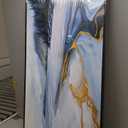 Blue and Gold Abstract Wall Art - Ocean Beach Pictures for Living Room Coastal Bedroom Paintings for Wall Decor Framed Landscape Artwork for Walls large Modern Decoration 2448IN