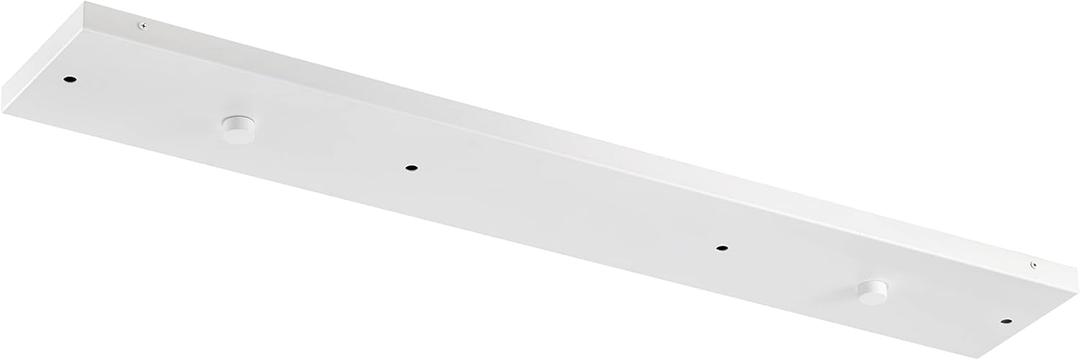 Four Pendant Light Linear Canopy Accessory Light Kit, 38 inch Flush Mount Cluster Canopy, Hanging 4 Lights with One Outlet Box for Kitchen Island, Mounting Hardware Included, Matte White