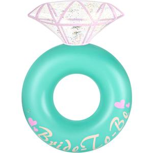 HeySplash Pool Floats, Inflatable Pool Float, Large Floatie for Bachelorette Party, Swim Tube River Lake Beach Bride Wedding Decor Fun Toy Raft Adults (D-Diamond Ring Float-Green)