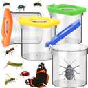 4 Pack Insect Bug Viewer for Kids with Tweezers Magnifying Box Observation Kit Catcher Container Cage Jar for Science Nature Exploration Collecting Kit