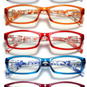 Reading Glasses for Women Men- Blue Light Blocking Spring Hinge Computer Readers Anti Glare UV Eyeglasses +2.00