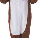 Unisex Adult Onesie Pajamas, Animal Halloween Costume, One-Piece Cosplay Sleepwear for Men and Women (Medium, Squirrel)