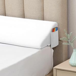 Vekkia King Bed Wedge Pillow for Headboard Gap/Bed Gap Filler/Mattress Wedge to Fill 0-6" Gap Between Headboard and Mattress (White 76"x10"x6")