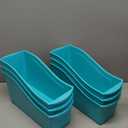 Storex Large Book Bin, Interlocking Plastic Organizer for Home, Office and Classroom, Teal, 6-Pack (71107A06C)