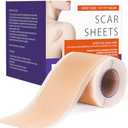 2 Pack Women's Medical Soft Silicone Scar Sheets(1.6”x79”),Keloid Bump Removal,Keloid Scar Treatment hydrocolloid roll,Silicone Scar Tape for Surgical Scars Wrinkles