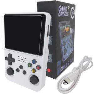 New Upgraded R36S Retro Handheld Video Game Console Linux System 3.5 Inch IPS Screen Portable Pocket Video Player 128GB Games, 21 Emulator (White )