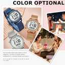 TIMEURE Women's Step Counter Pedometer Watch Crystal Stone, No App, No Charging Needed for Step, Calorie, Distance Tracking, Alarm, Countdown Timer, TU-2401 (Crystal Brown)