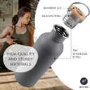 Bambaw 32 oz Non-insulated Stainless Steel Water Bottle - Gray Metal, Reusable & Portable, BPA Free - Stormy Gray