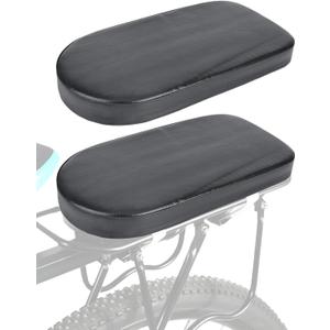 Bicycle Manned Cushion, Black PU Bike Rear Saddle Mountain Bike Back Shelf Seat Cushion, Wide Soft Pad Bicycle Accessory for School Sports Trail Riding
