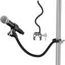 Gooseneck Microphone Stand,19.69" Flexible Adjustable Arm Super Crab Clamp Mic Clip 3/8"-16 to 5/8"-27 Adapter Mount,Compatible with Shure/Fifine / AT2020 / Pyle/Blue Snowball/Razer
