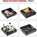 KOTEMON Acrylic Serving Tray with Handles-12x12x2.36Inch-Decorative Tray Letter Tray Organizer for Ottoman Coffee Table Countertop, Black