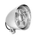 FATECIM 5.75" LED Motorcycle Headlights w/Aluminum Visor Clear Lens 5 3/4 inch Bullet Vintage Lamp for Harley Sportster Dyna Softail Bobber Chopper Honda Yamaha Suzuki Kawasaki Custom Chrome