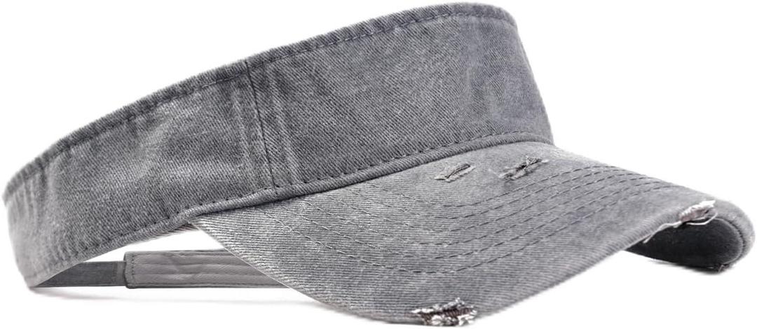 ANDICEQY Sport Retro Ripped Sun Visor Hats Adjustable Empty Top Baseball Cap Cotton Ball Caps for Women and Men