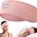 Perytong Sleep Headphones Wireless, Bluetooth Sports Headband Headphones with Ultra-Thin HD Stereo Speakers Perfect for Sleeping,Workout,Jogging,Yoga,Insomnia, Air Travel, Meditation (Bright Pink)