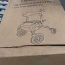 PLANET WALK Foldable Rollator Walker: 10" & 8" All-Terrain Wheels, 300lb Capacity, Treaded Rubber Tires, Breathable Seat & Backrest, Lightweight Mobility Aid for Seniors, Blue