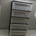 5 Drawer Plastic Organizer, Black Frame/Clear Drawers