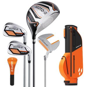 5/6/7 Pieces Kids Golf Clubs Set - Youth Golf Clubs Junior Set Ages 3-14 Includes Stand Bag, 1# Driver, 5# Hybrid, 7#, PW# Irons and Putter Right Hand for Boys Girls