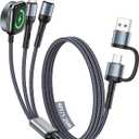Upgraded Travel Essentials for 3 in 2 Multi Charging Cable for iPhone 17 Charger USB C Cord, Car RV Camping Essentials Compatible with iPhone 17/16/15-12
