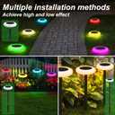 intelamp Solar Pathway Lights Outdoor, 2 Pack 9 Color Changing with Remote Control, Dusk to Dawn Solar Powered Waterproof LED Ground Lighting for House Outside Lawn Garden Yard Patio