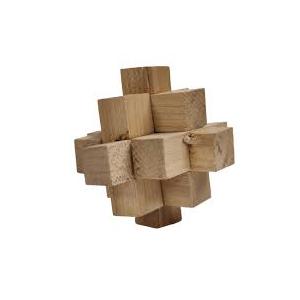 6IN Wood Geo Decor Natural