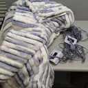 Westinghouse Electric Blanket Queen Size, Soft Luxury Faux Fur & Sherpa Heated Blanket with 10 Heating Levels & 1-12 Hours Auto Off, Fast Heating Blanket, Machine Washable, 84x 90 Inch Blue Gray