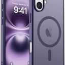 Zapica Magnetic for iPhone 16 Plus Case, [Compatible with MagSafe] [Military Grade Drop Protection] Translucent Matte Shockproof Anti-Scratch Phone Cover, Dark Purple