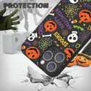 2 x Case for iPhone 13 Pro Max with Halloween Ghost Pumpkin Designed for iPhone 13 Pro Max Case,Black Matte Soft Slim Fit TPU Anti-Scratch Shockproof Protective Phone Cover 6.7 inch (pumpkin spider web)