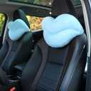 2 Pack Lip Shaped Car Headrest Pillow, Comfortable Soft Head Rest Cushion Kawaii Car Accessories Cute Car Neck & Seat Pillow for Car Driving Travelling Office Home Decor - Light Blue Lip Pillows