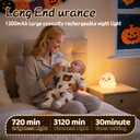 Color Changing Ghost Night Light for Kids, Cute Squishy Silicone Ghost Lamp, 50-Hour Rechargeable Bedside Lamp with Tap Control, Room Decor, Halloween Gifts