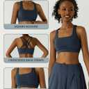 Womens Sports Bra Padded Crisscross Back Medium Support Sports Bras with Removable Cups for Workout Yoga (S)