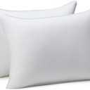 Amazon Basics Down Alternative Pillow for Back Side Sleepers, Medium Density, Standard Size, 26" x 20", 2-Pack, White