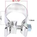 1.75" Exhaust Band Clamps T304 Stainless Steel 1-3/4 Inch Exhaust Narrow Lap Butt Clamps(2 Pieces)
