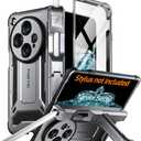 Poetic Spartan Case for OnePlus Open/Oppo Find N3, [Hinge Protection] [Kickstand] [Oppo Pen Holder] Full-Body Protective Rugged Cover, Built-in Screen Protector, Gun Metal