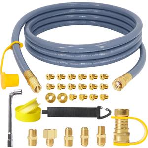5369 Propane to Natural Gas Conversion Kit, 12FT 3/8" ID Natural Gas Hose with Quick Connect for Weber, Char-broil, Pizza Oven, Patio Heater and More NG Appliance