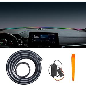 JYCDC Dashboard Ambient Light Strip with OBD Plug-in, RGB Interior Car LED Light Bar, App Control Music Sync, Compatible with Toyota RAV4, Camry, Corolla, Highlander, Tacoma & More, Upgrade Accessory