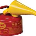 Eagle 1 Gallon Type I Red Safety Gas Can for Gasoline with Flame Arrester, Self-Closing Lid, and F-15 Funnel, Made in the USA, Galvanized Steel Flammable Storage Can, UI10FS