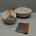 Proofing Baskets for Sourdough Bread Making, Dough Proofing Bowls Kit with Cloth Liner + Scoring Lame + Scraper for Professional & Home Sourdough Bakers (Round,8.5 inch,Set of 2)