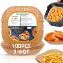 Air Fryer Paper Liners for 4 qt / 5 qt / 6 qt, Thickened Square Disposable Liner Compatible with Ninja/Chefman/Cosori/Instant Pot and other 4q-6qt Airfryer (8.3'' on Top) (7.1 inch)