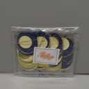 46 Ft Navy Blue and Gold Circle Dots Garland Royal Blue Hanging Paper Polka Dot Streamer for Birthday Wedding Bridal Baby Shower Graduations Nautical Ahoy Achor Pirate Theme Party Decorations Supplies