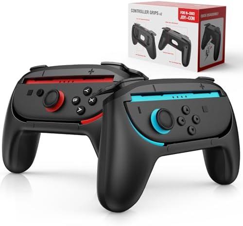 Lmcpa Joy-Con Grips for Nintendo Switch 2 (2025), Ergonomic Anti-Slip Handle Kit Accessories for Switch New Gen 2025 Joy Cons Controller, 2 Pack (Black)