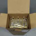 Shower Caddy Hanging - Never Rust Shower Hanging Organizer - Aluminum Over the ShowerHead Caddy with Soap Basket and 6 Razor/Sponge Hooks (Gold)
