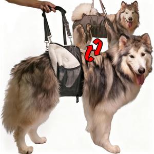 Dual-use Dog Lift Rehab Hareness Canine Sling for Large Pooch Rear Legs and Hip Support,Adjustable and Soft Brace Strap for After ACL Surgery, Helps Senior, Injured and Disabled K9 - Medium