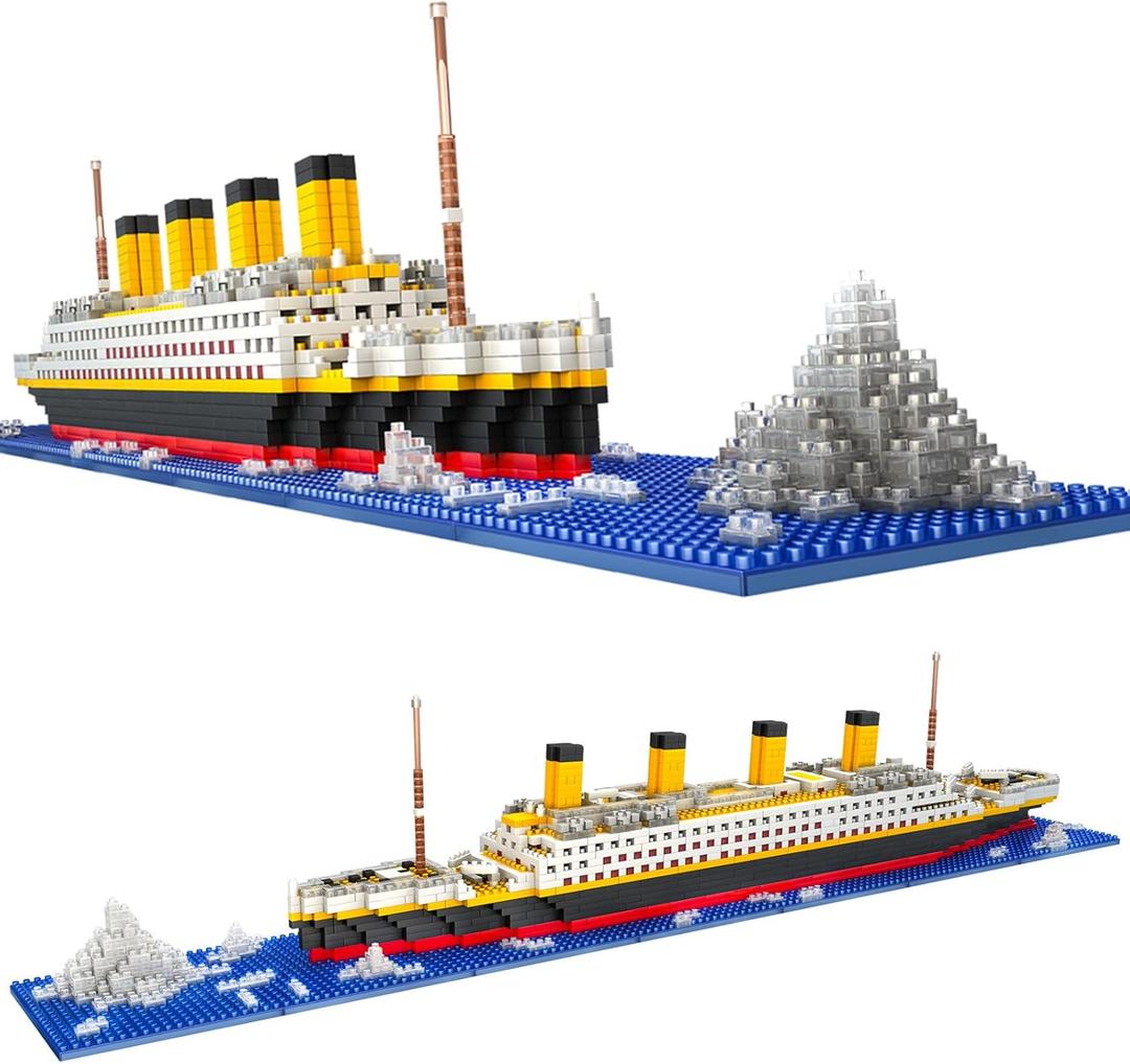 Titanic Model Ship Micro Mini Building Blocks Set,1860 Pieces Big 3D Ship Block Set DIY Bricks Toys Gift for Adults and Kids Age 14+ (titanc)
