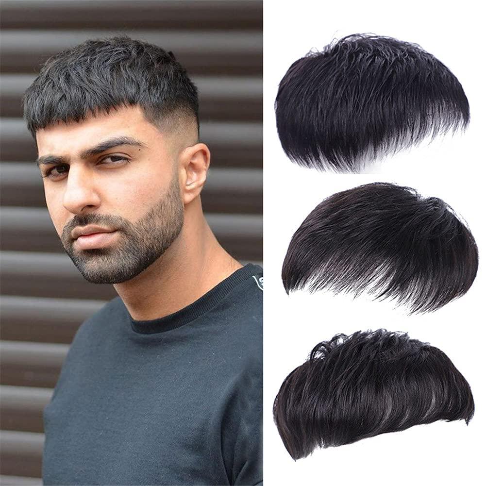 Men Short Toppers Hairpiece Real Human Hair Clip in Hair Pieces for Covering White Loss Hair Toupee 16x18cm Hand Made Natural Style