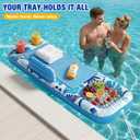 Ayeboovi Extra Large Inflatable Tanning Pool Float Tray - 61" L x 18" W Non-Slip Sunbathing Bed Tray with Cooler Ice Bar for Tanning Lounge Raft & Blow up Suntan Tub Pool Stuff Party Gifts