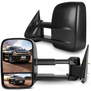 SCITOO Compatible with Towing Mirrors fit for 1999-2002 for Chevy for GMC for Silverado for Sierra 1500 2500 2000-2002 for Suburban 1500 2500 Power Heated Telescoping Tow Mirrors Pair Set